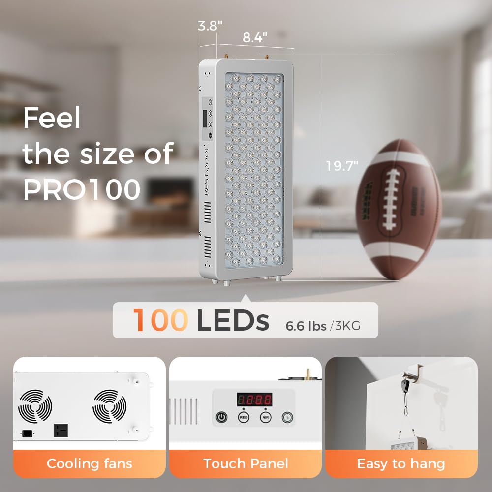 Detalle de BestQool Red Light Therapy Panel — 4 Wavelengths, 170W, Modular Pro100 with Dual-Chip LEDs
