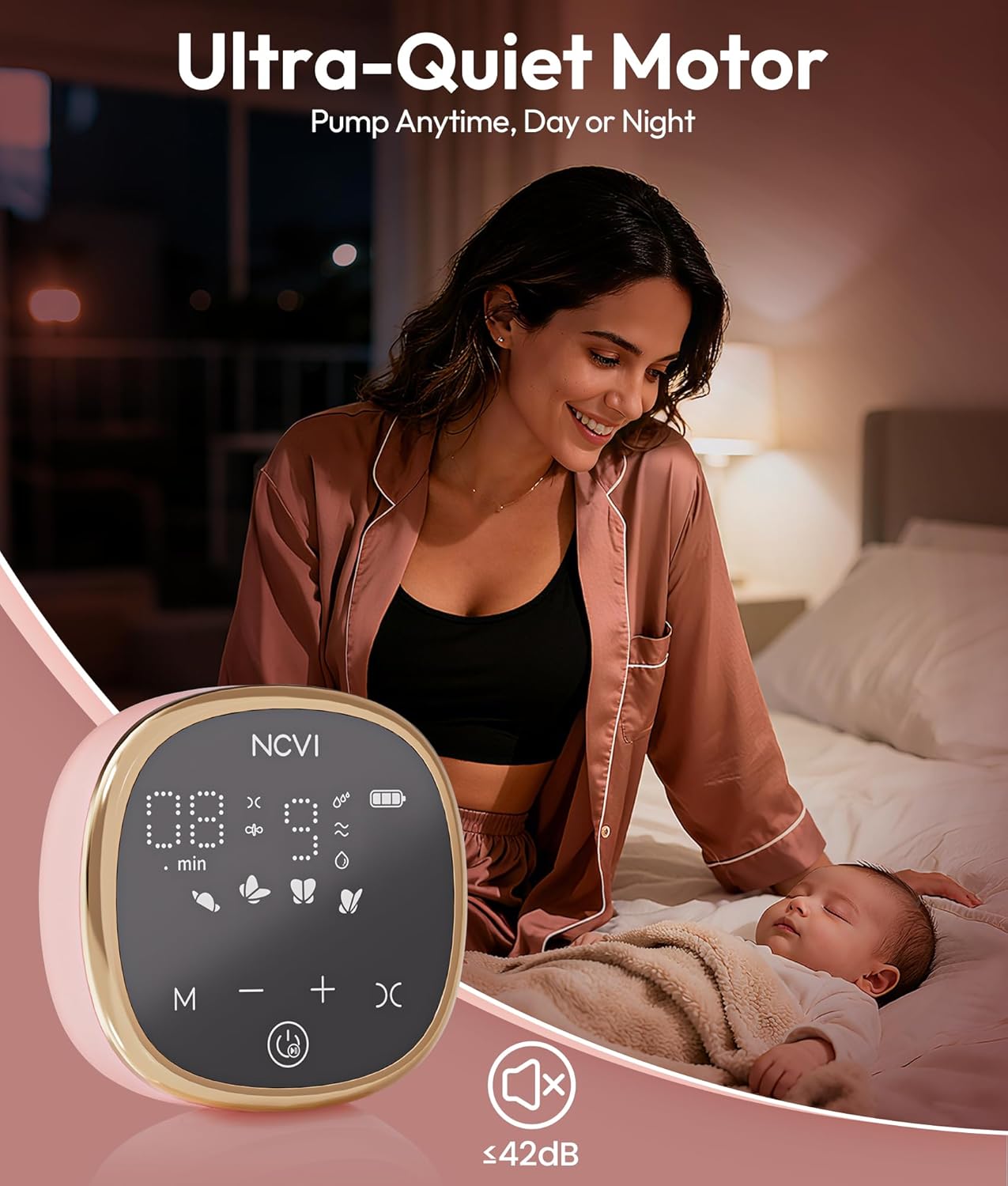 Thumbnail 5 de NCVI Double Electric Breast Pump 8782 – Portable anti-backflow, LED display, 4 modes & 9 levels