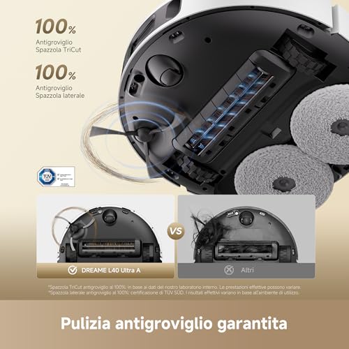Detalle 2 de DREAME L40 Ultra A: robot aspirapolvere e lavapavimenti con svuotamento automatico e sistema antigroviglio