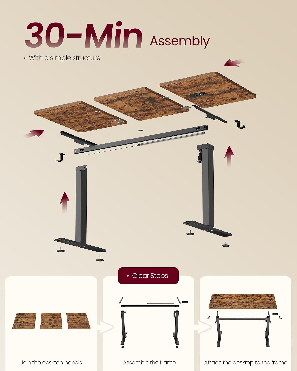 Thumbnail 6 de VASAGLE LSD314KD01 Standing Desk