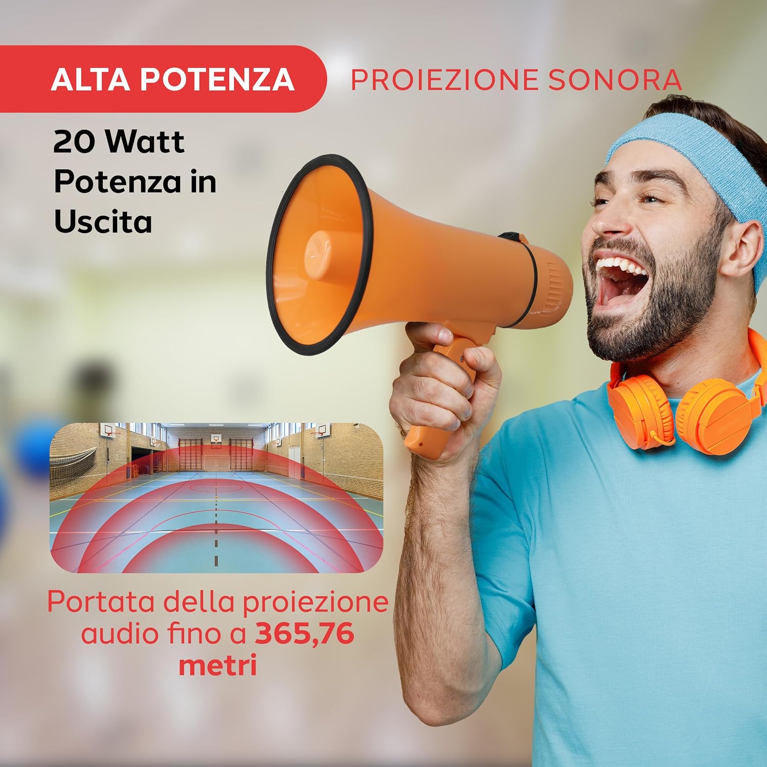 Detalle 2 de Pyle Megafono Portatile 20 W per annunci