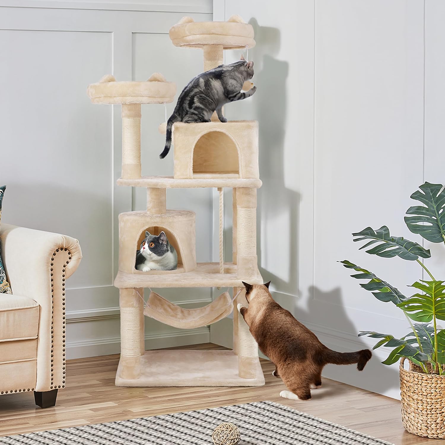 Thumbnail 1 de Yaheetech Arbre à Chat 158 cm pour chats actifs 🐱