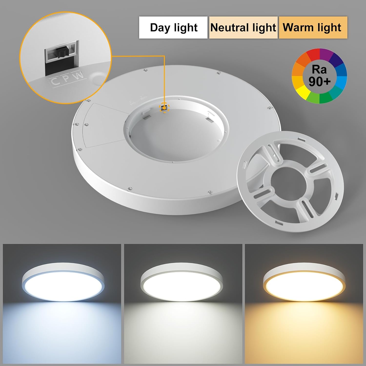 Detalle 1 de LVL Round LED ceiling light 18W 9 inch