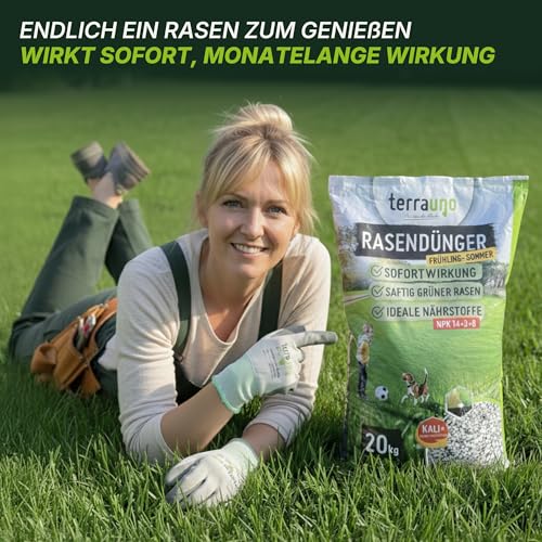 Detalle de TerraUno Rasendünger Frühjahr/Sommer I Sofortwirkung I 20 kg für 1000 m²