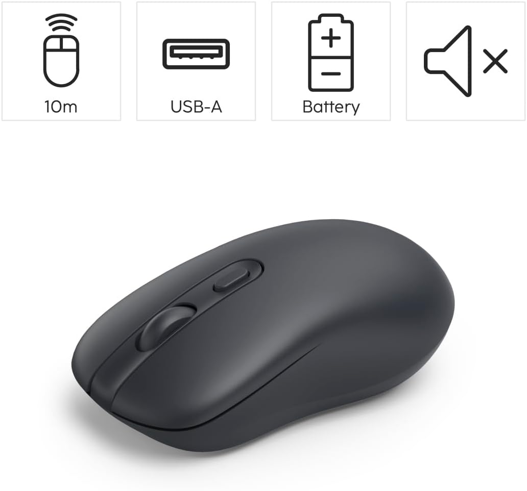 Thumbnail 1 de Hama Souris optique sans fil 2,4 GHz WM-200 ambidextre : silencieuse, DPI réglables (800/1200/1600) et récepteur Nano USB