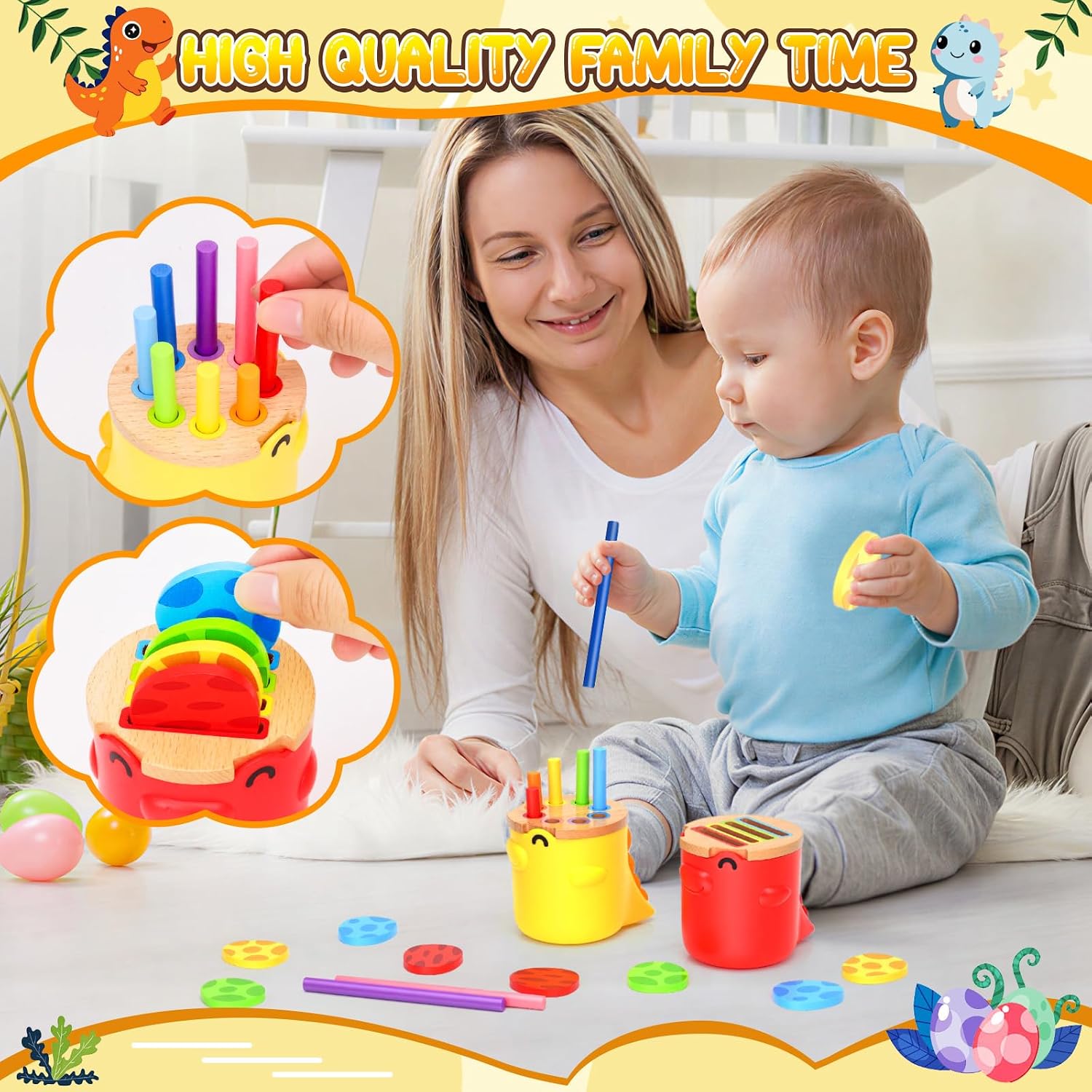 Detalle de Montessori colour sorting cups 8 pieces