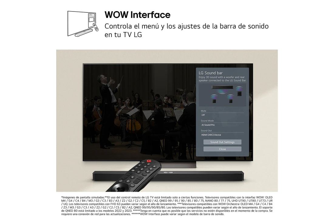 Detalle de LG S60TR Barra de sonido 440W 5.1 con subwoofer