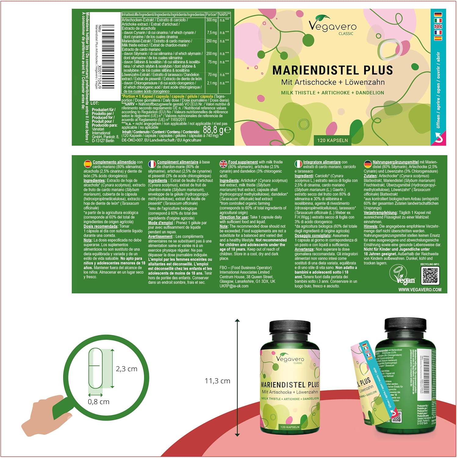 Thumbnail 1 de Vegavero Complesso di Cardo Mariano + Tarassaco BIO + Carciofo BIO - 120 capsule, 80% Silimarina