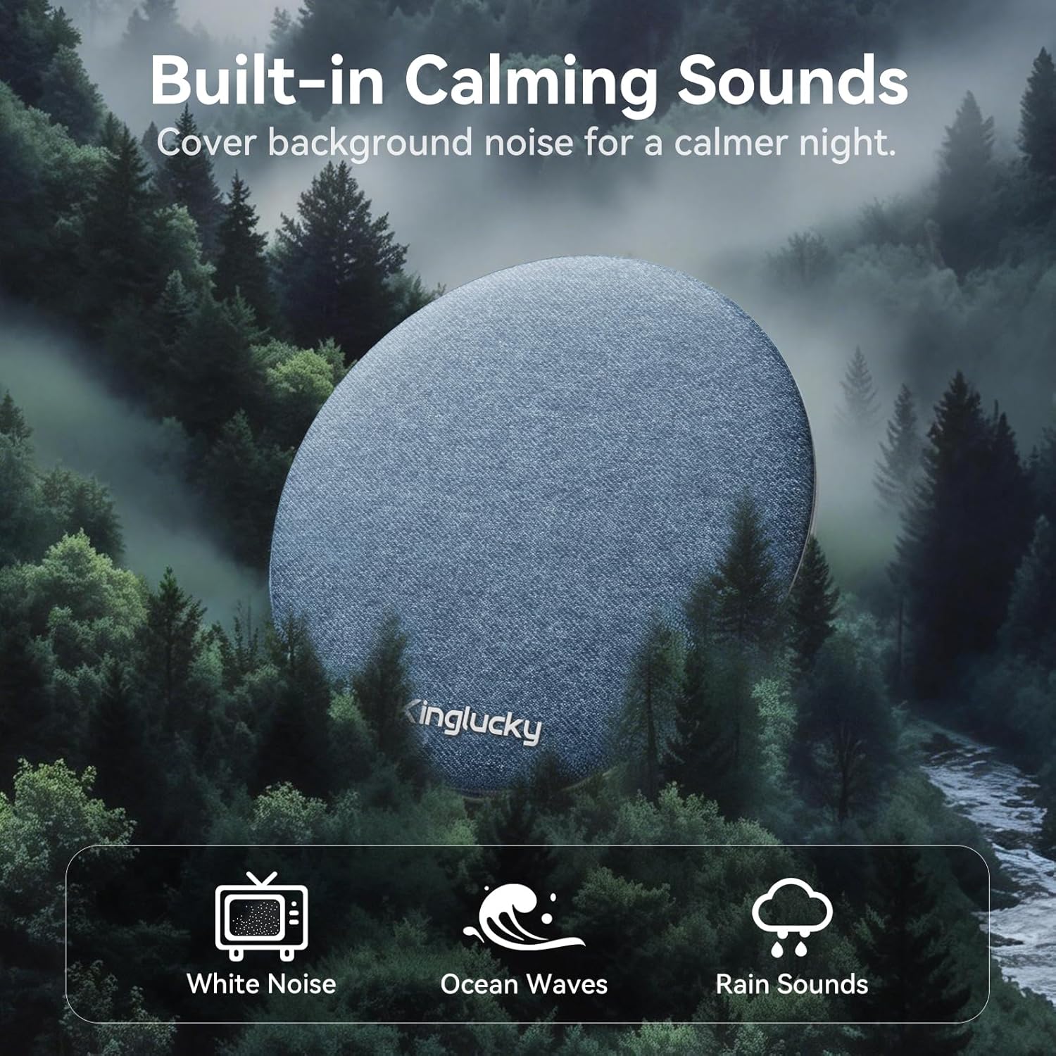 Detalle de Kinglucky X50 Under-Pillow Pillow Speaker with White Noise, Bluetooth, and Sleep Timer (Pink)