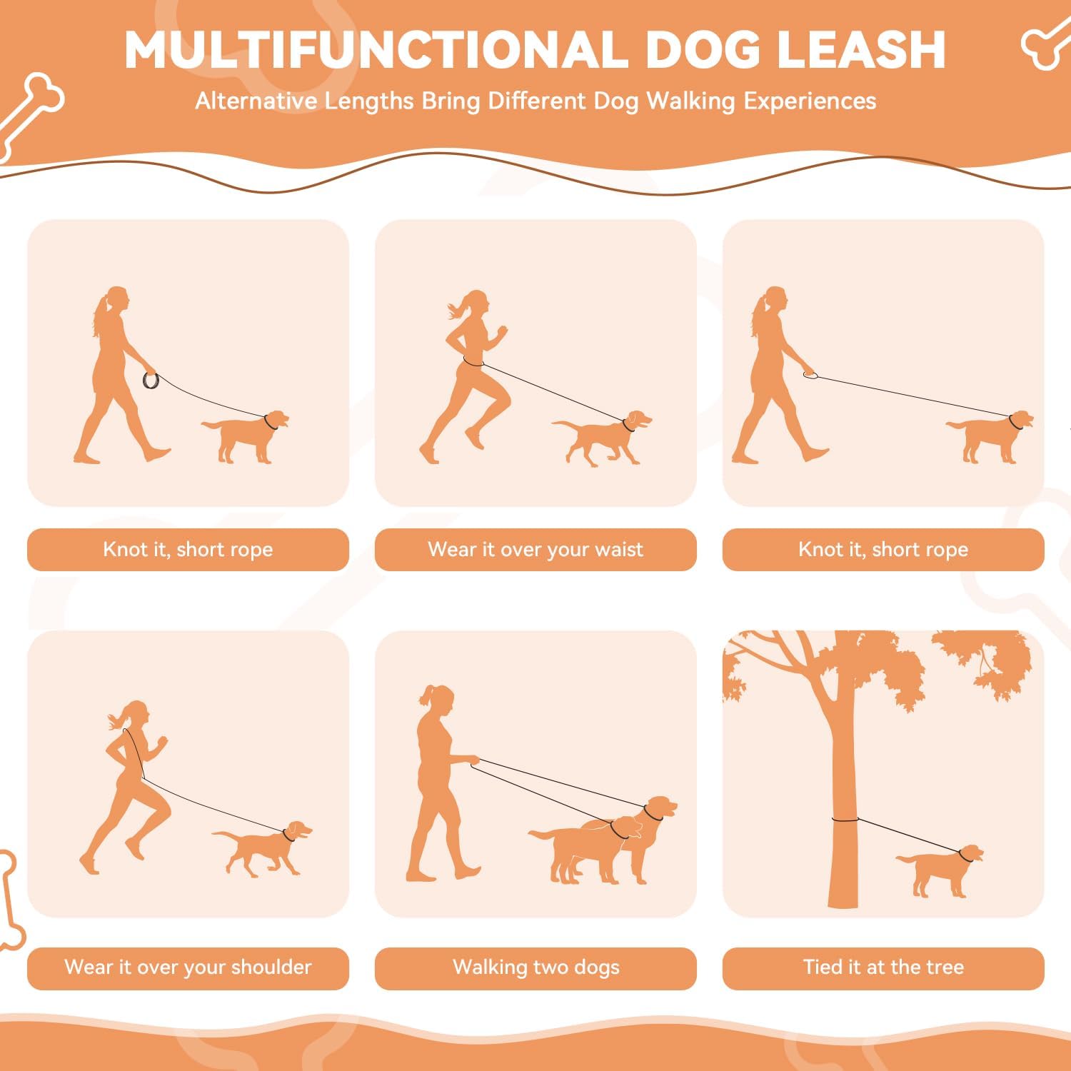Detalle 2 de PETCOOZ Training Lead for Dogs: 3M Double Ended, Adjustable & Hands-Free for Medium–Large Dogs