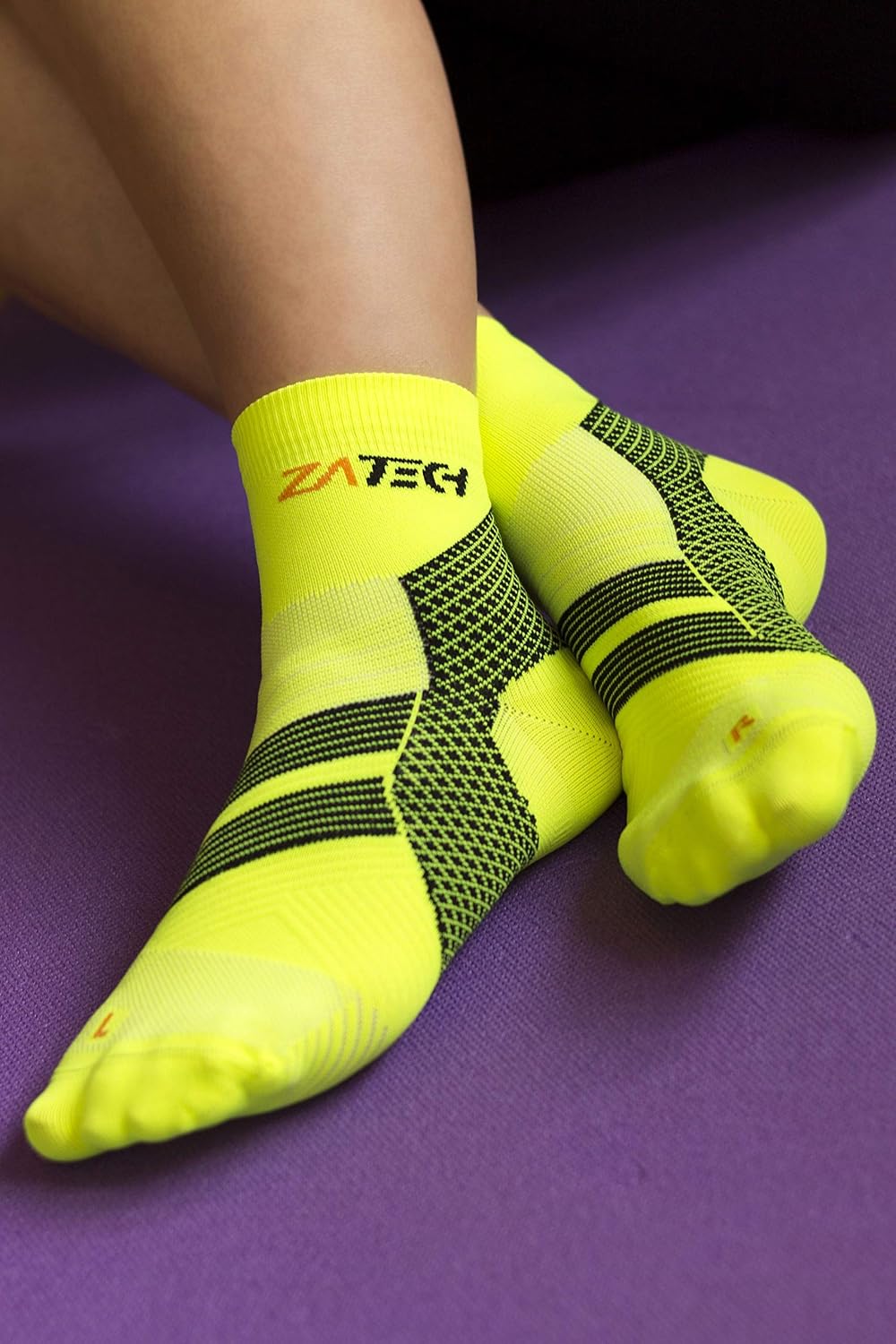 Detalle de ZaTech Chaussettes de compression pour fasciite plantaire – soutien ciblé talon, cheville et voûte