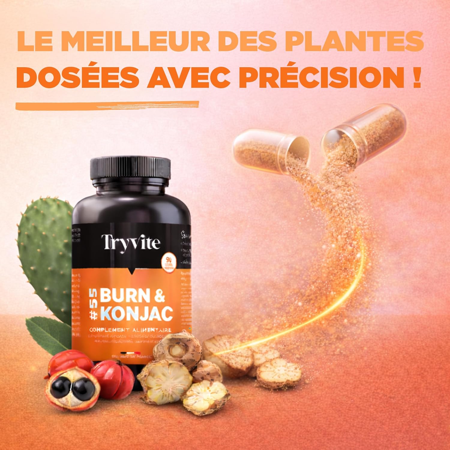 Thumbnail 2 de TRYVITE Konjac Silhouette Active, 90 gélules végétales au nopal et au chrome