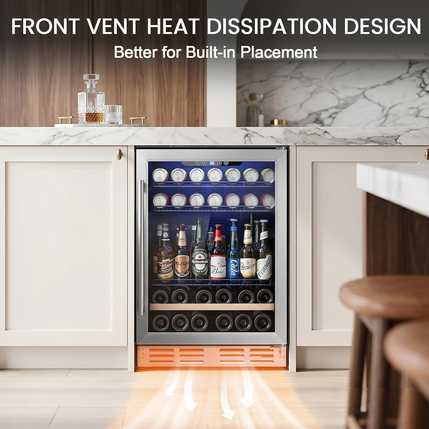 Thumbnail 6 de Kalamera KRC-46DZB-R-B2 Beverage Refrigerator, 5.3 Cu. Ft. Under-Counter