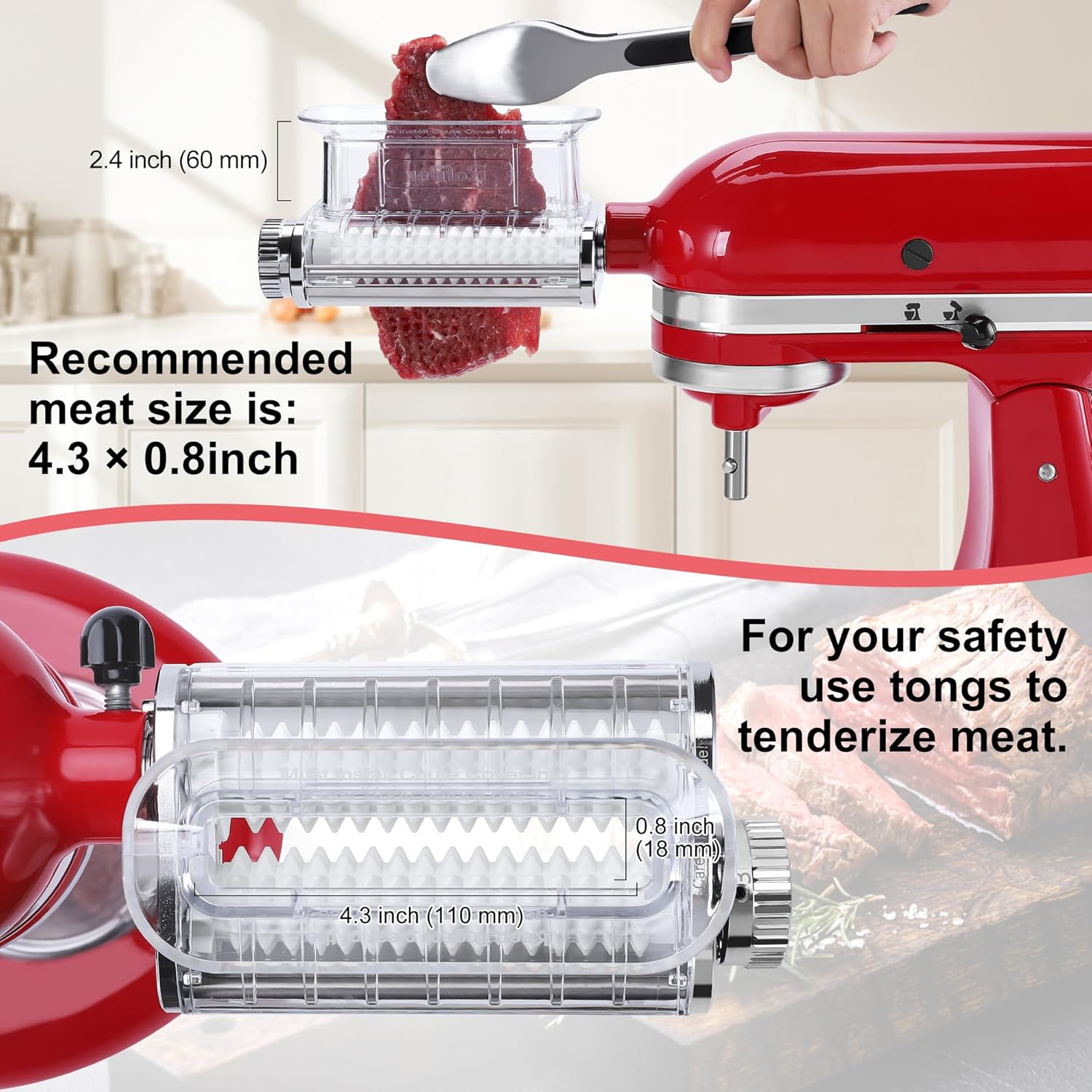 Detalle de KitchenAid Meat Tenderizer Attachment, 3 Thicknesses 🍽