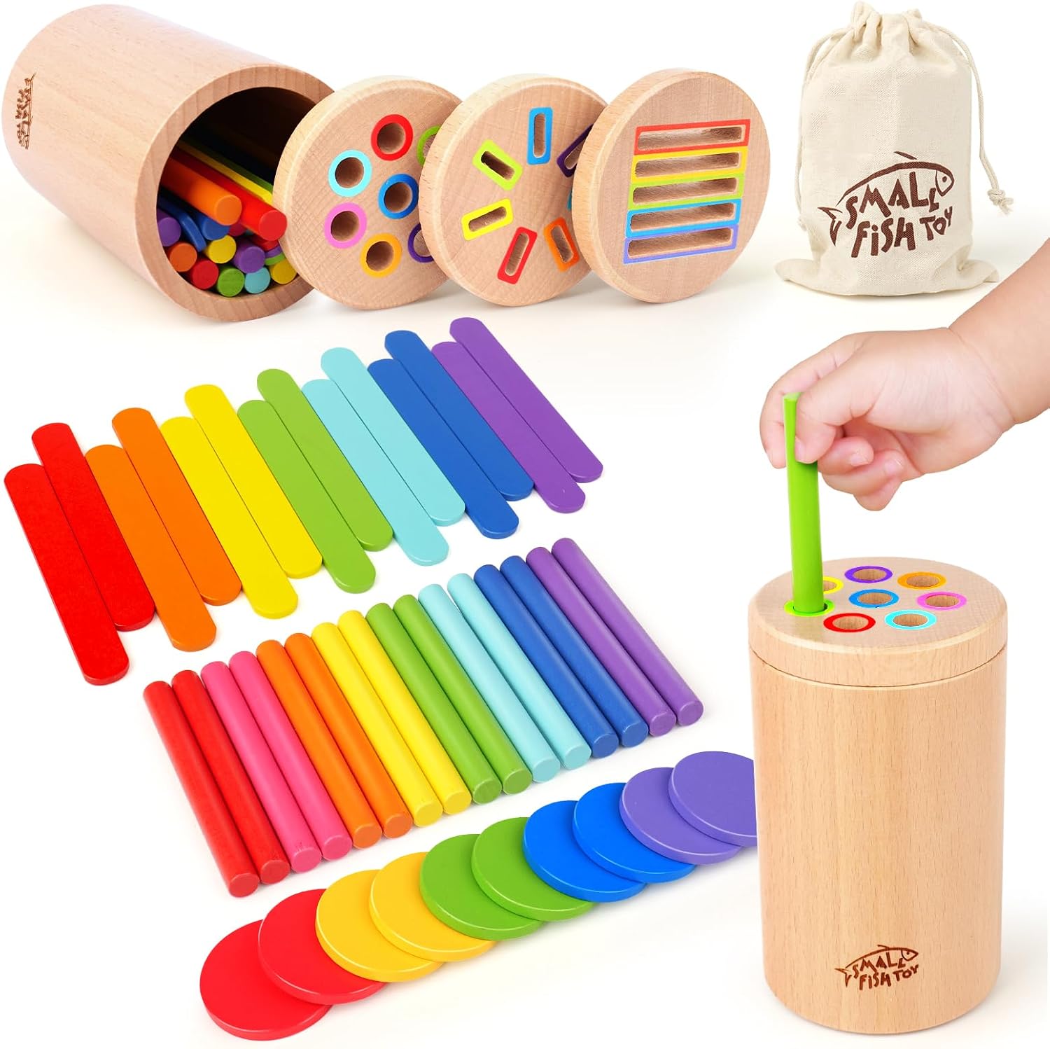 Detalle de Montessori Wooden 3-in-1 Toy 1-3