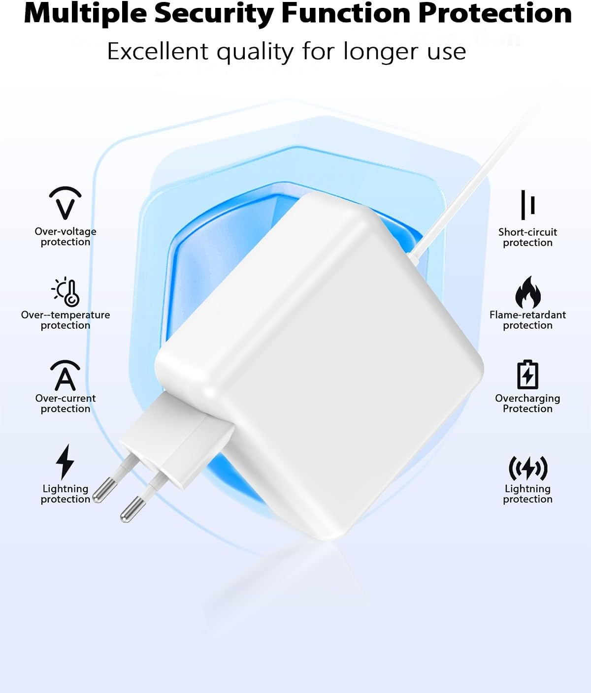 Thumbnail 1 de 85W Laptop Ladegerät mit T-Tip magnetischem Adapter – kompatibel mit MacBook Air/Pro 13/15/17 (Mitte 2012–2017) und Modellen A1398/A1425/A1465/A1466