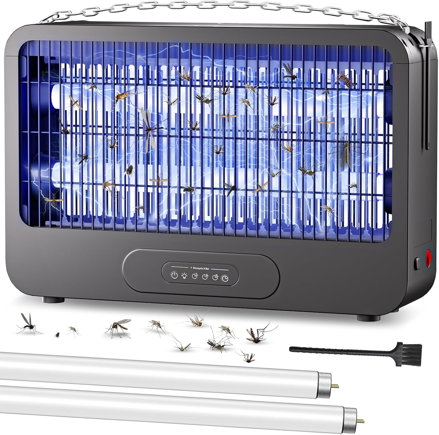 Detalle de Elektrischer Insektenvernichter 20W mit 3500 V – inkl. Fernbedienung, Timer und Ersatzlampen