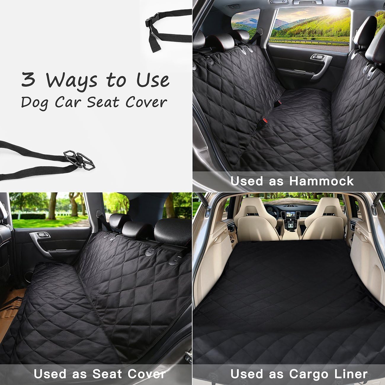 Thumbnail 6 de SHINE HAI Dog Car Seat Cover: Waterproof, Scratch‑Proof, Non‑Slip Back Seat Cover with Hammock Fit