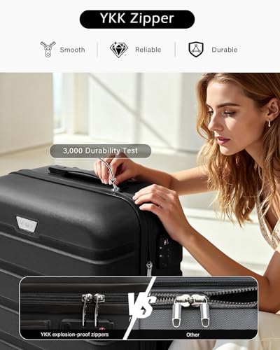 Detalle de COOLIFE 28 Inch Large Suitcase | Lightweight PC+ABS Hard Shell with 93L capacity