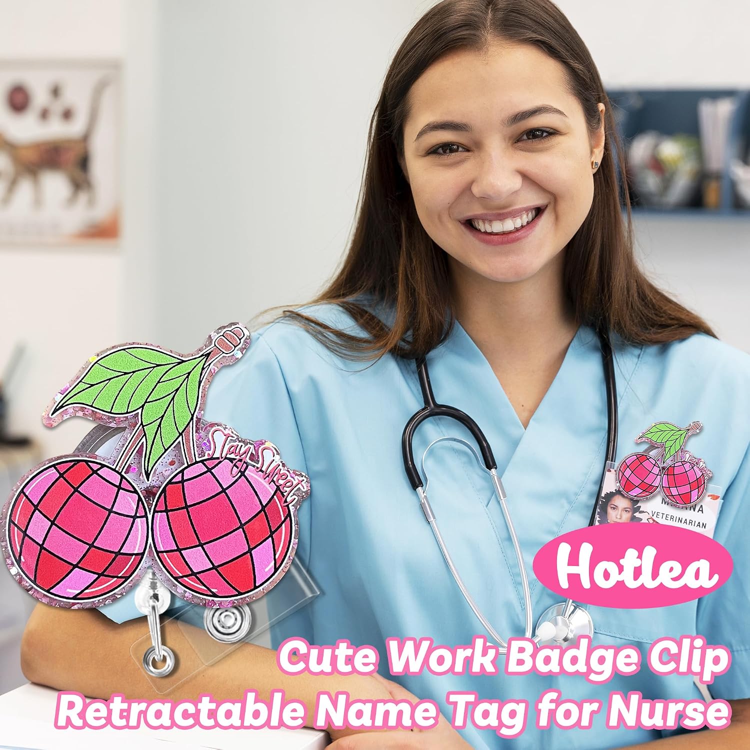 Thumbnail 4 de Retractable Nurse Badge Reel with 24-Inch Cord