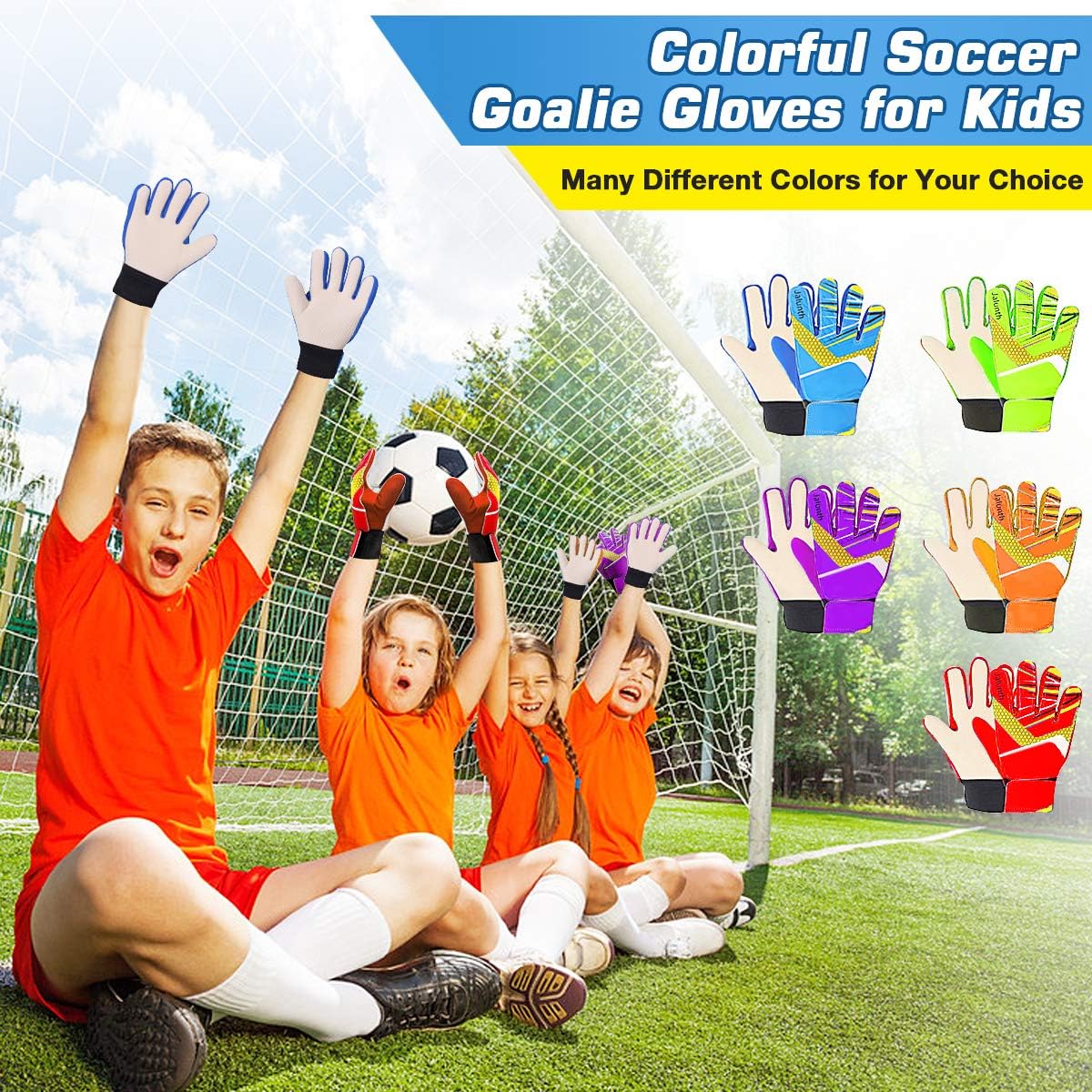 Detalle de Jalunth Torwarthandschuhe Kinder mit rutschfester Latex-Handfläche – für Training & Spiel