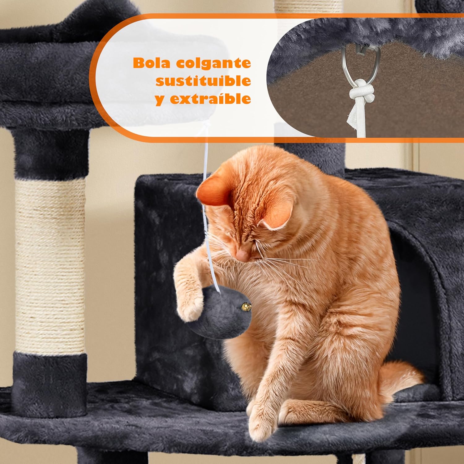 Thumbnail 6 de Yaheetech Árbol para Gatos 158 cm
