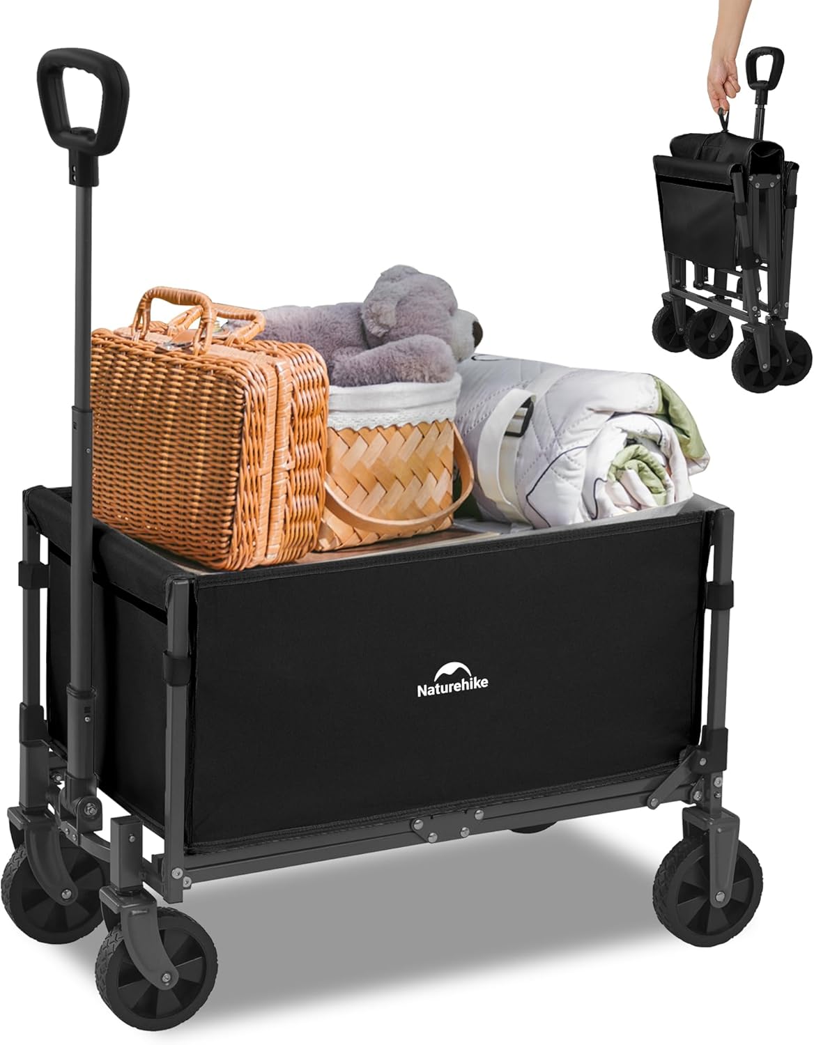 Naturehike Carrello da giardino pieghevole 50L, portata 120 kg