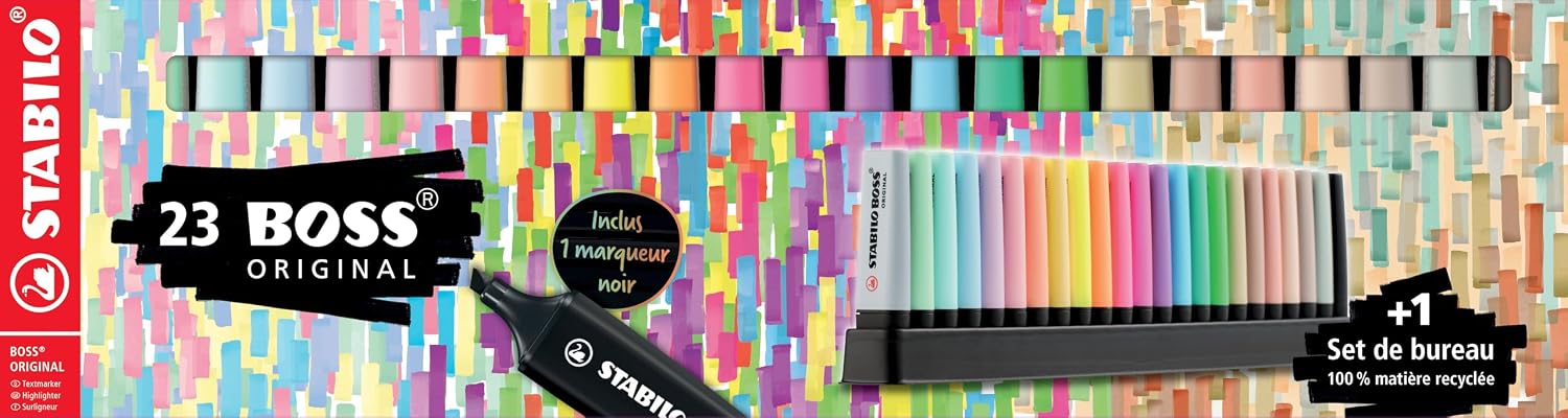 Thumbnail 1 de STABILO Boss Original 23er Tischset – Neon-, Pastell-, Naturfarben und Schwarz