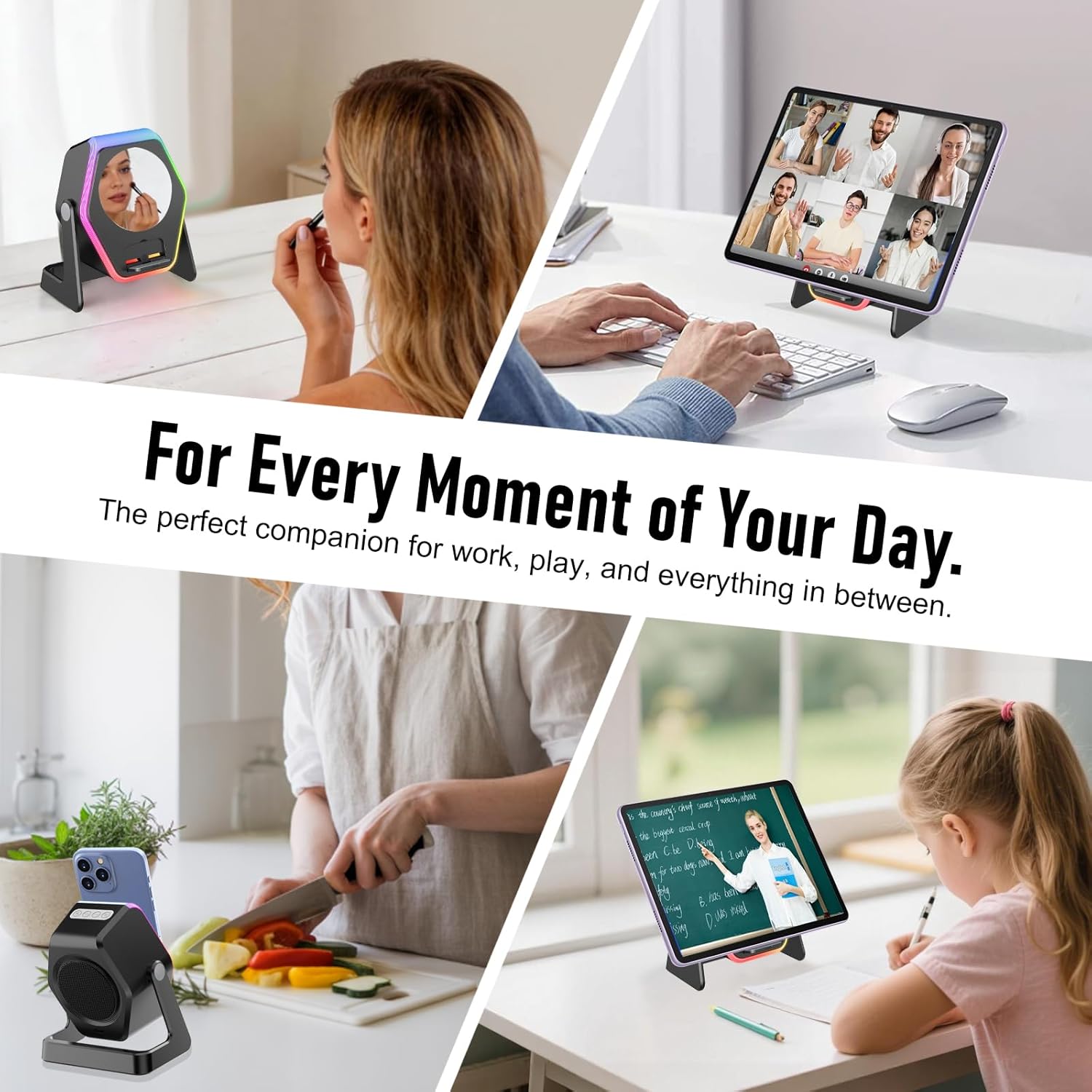 Thumbnail 6 de Hupoaf Wireless Induction Speaker: 5-in-1 Phone Speaker Amplifier with RGB Light and Adjustable Stand