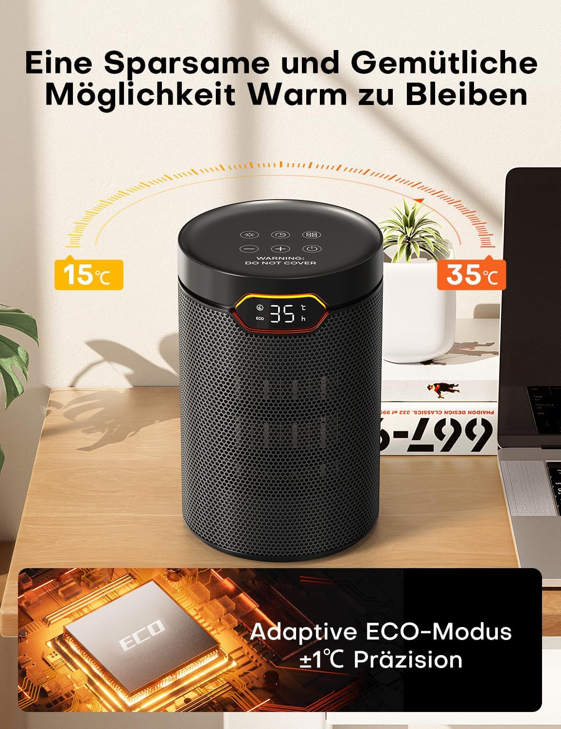 Detalle 1 de QEXREED Heizlüfter 1500W