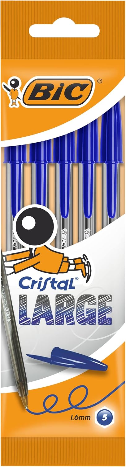 Thumbnail 5 de BIC Cristal Large BolĂgrafos Punta Gruesa 1.6 mm 🖊️ Caja 50 Negros