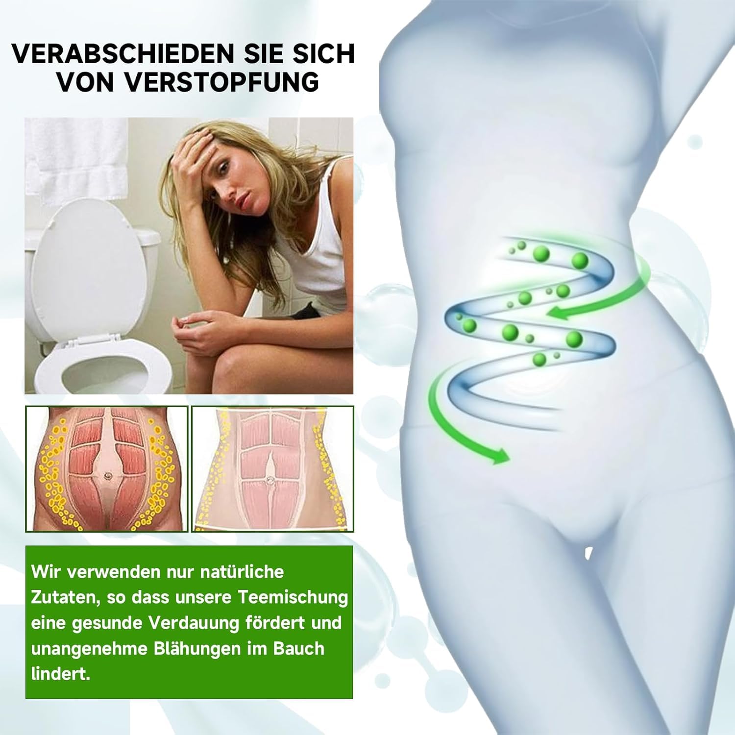 Detalle de Detox Tee zum Abnehmen – 56 Tage Abnehmentee mit Oolong, Grüntee, Löwenzahn, Rosen und fruchtigem Pfirsichgeschmack