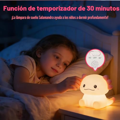 Detalle 2 de Gemmac Ajolote: Luz nocturna LED regulable en silicona con 7 colores y temporizador