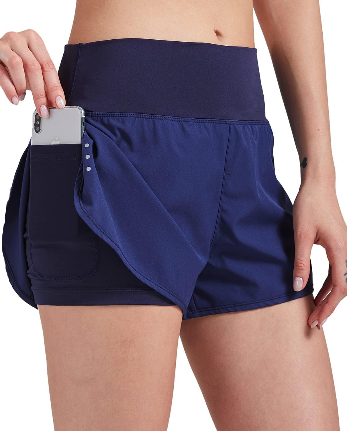 Thumbnail 6 de VIGVAN 2 in 1 Laufhose Damen – Sport Shorts mit Taschen und schnelltrocknendem Innenfutter