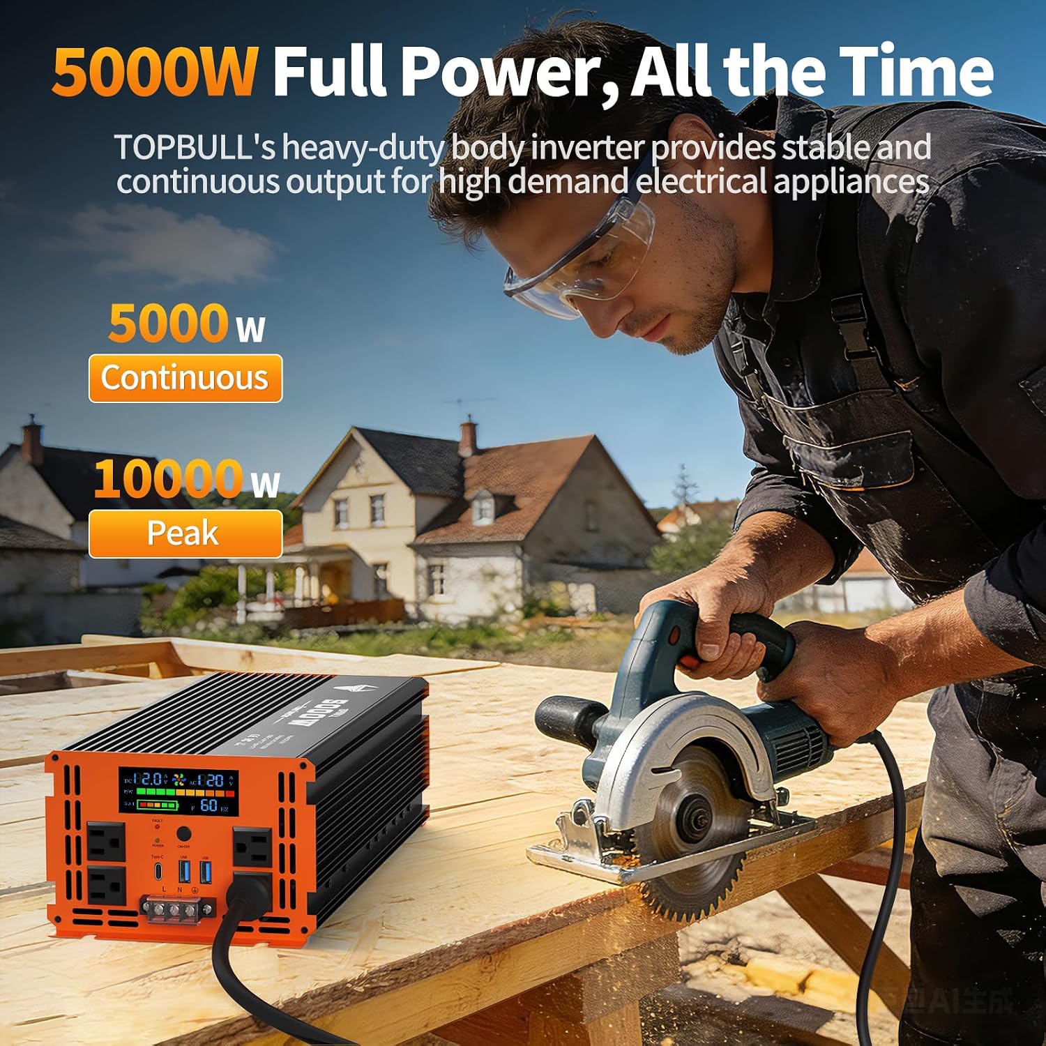 Detalle 2 de TOPBULL 003 Inverter, 5000W 12V to 110/120V AC with Remote Control