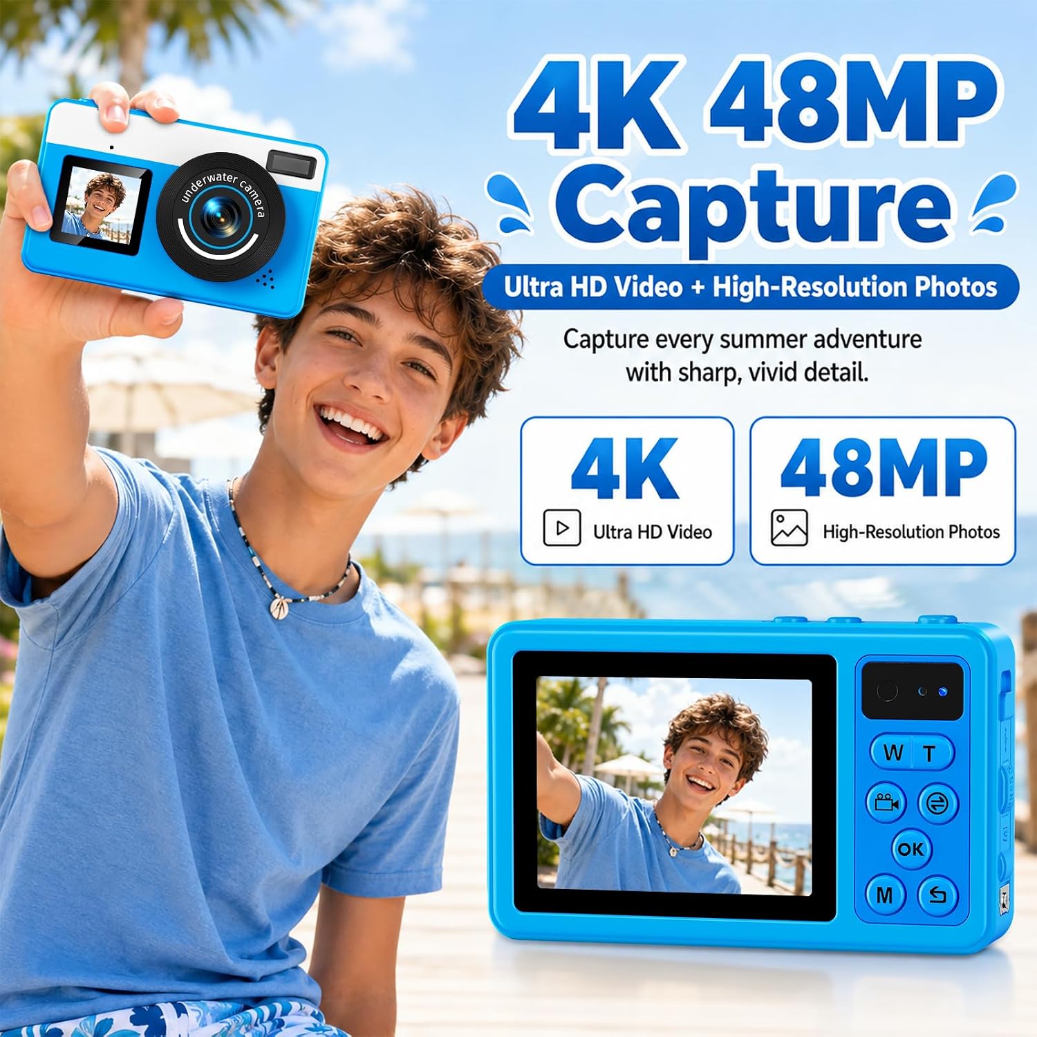 Thumbnail 2 de Maxmango D70 Underwater Camera: 4K Waterproof Pocket Go-To for Teens