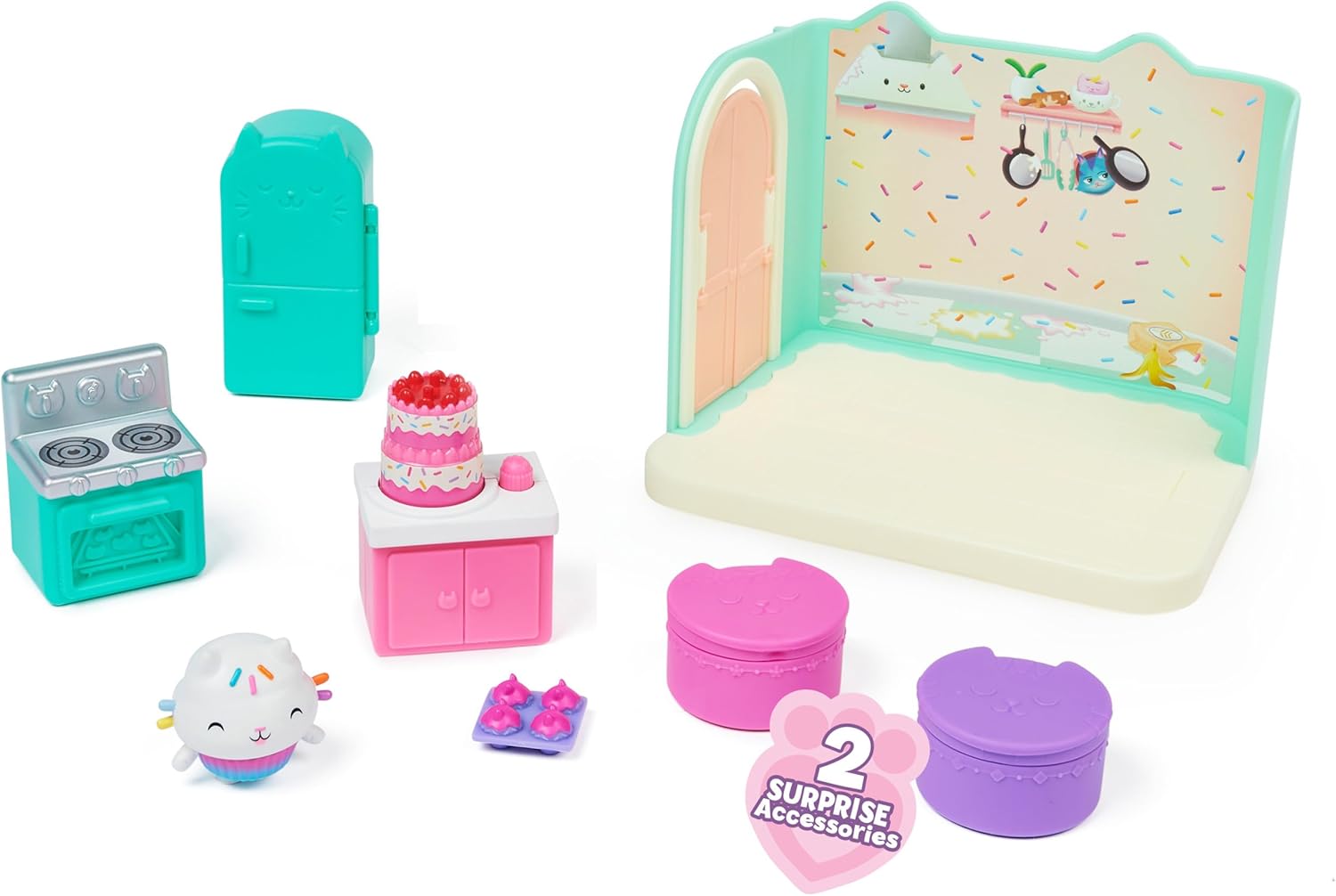 Detalle 2 de Gabby’s Dollhouse: Bakey with Cakey Kitchen with Figure and Accessories