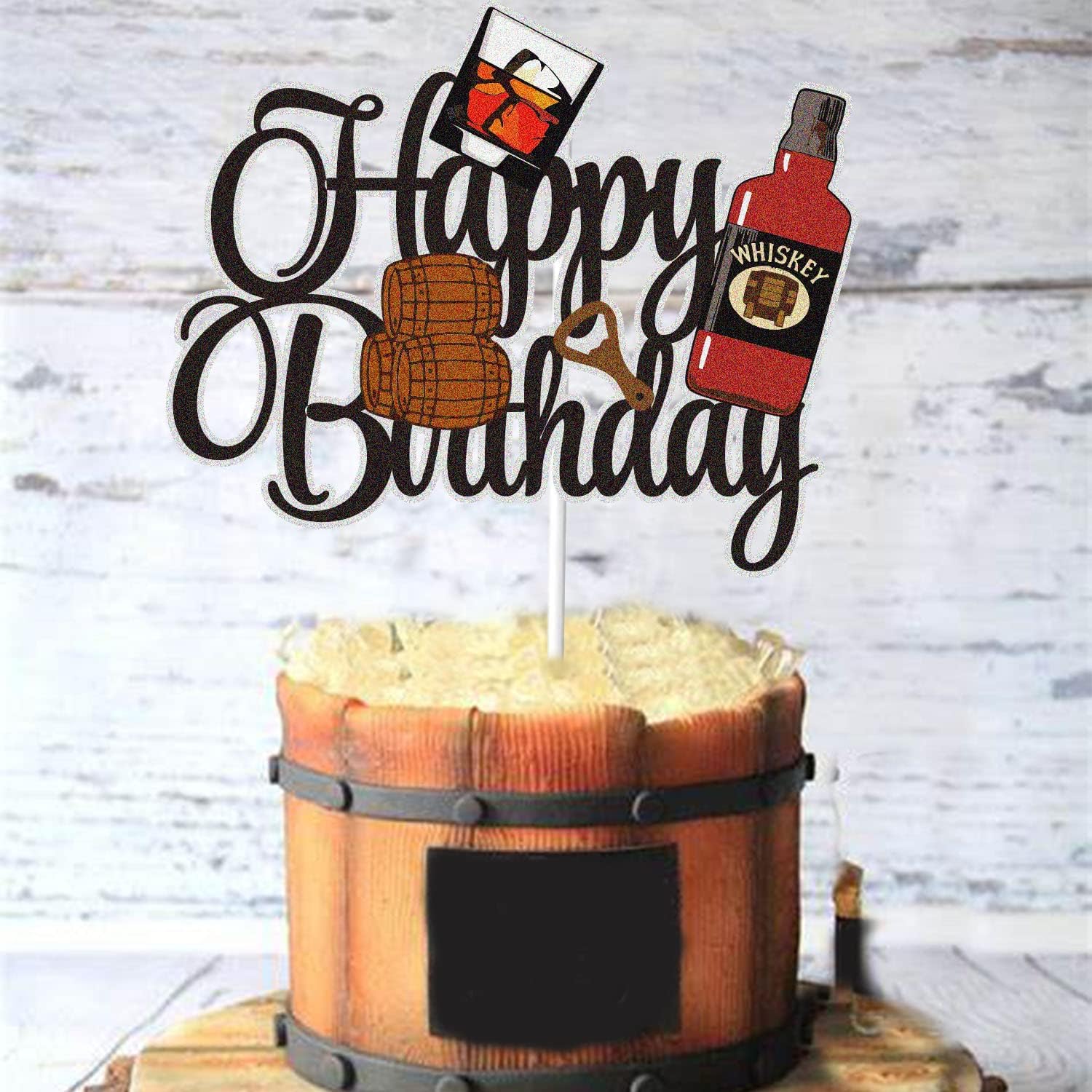Detalle 1 de Whiskey Birthday Cake Topper 6-Inch