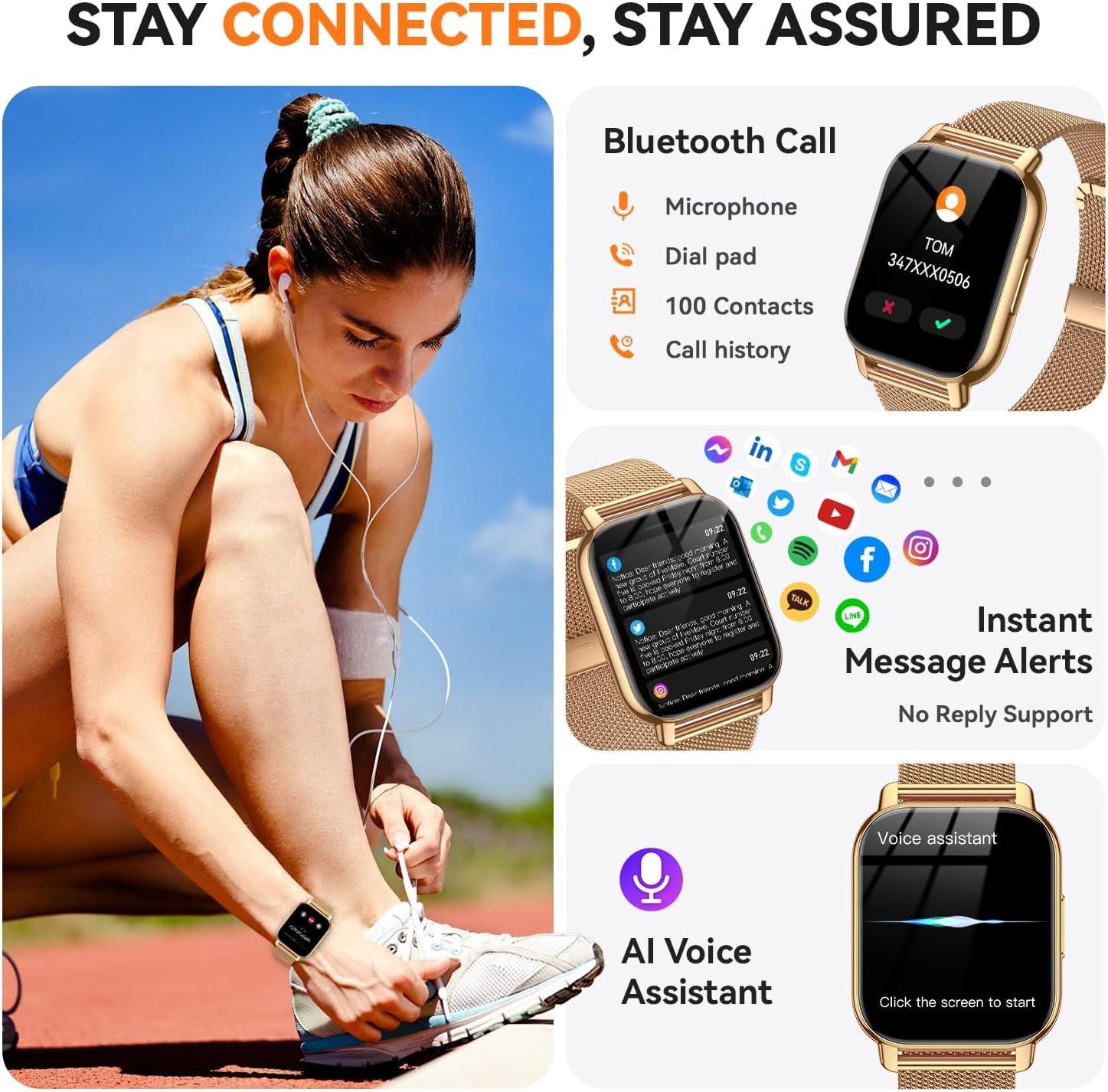 Detalle 2 de Smart Watch for Women and Men with 1.85" HD Screen, 112 Sports Modes, IP68 Waterproof, Bluetooth Calling