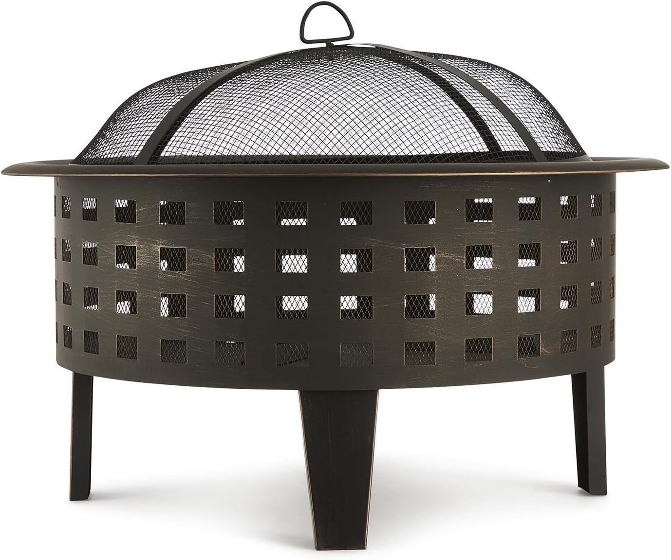 Detalle 1 de blumfeldt Boston – Braséro de chauffage extérieur Ø 70 cm en acier noir, avec grille anti-étincelles