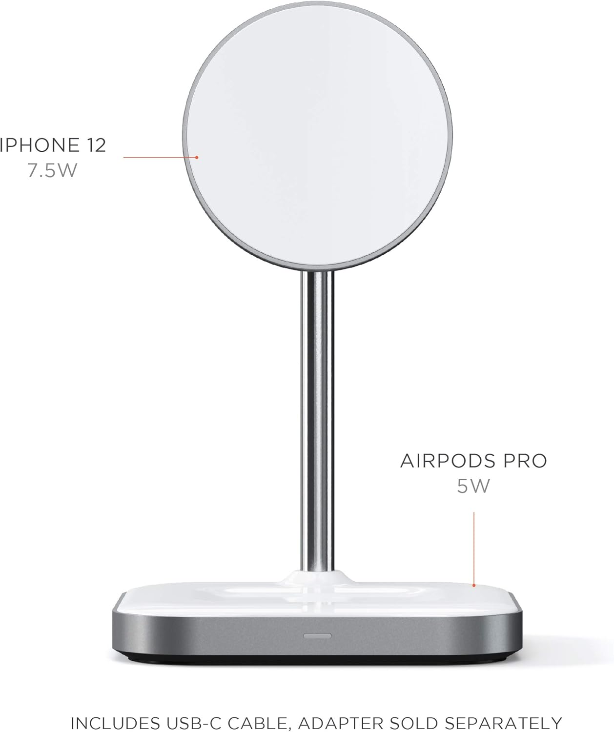 Thumbnail 1 de SATECHI Station de charge induction 2 en 1 magnétique pliable pour iPhone (MagSafe) et AirPods