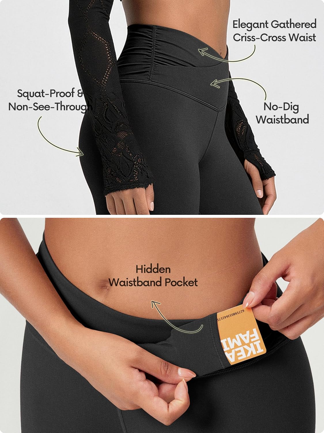 Thumbnail 5 de ODODOS Cross Waist Yoga Leggings 25
