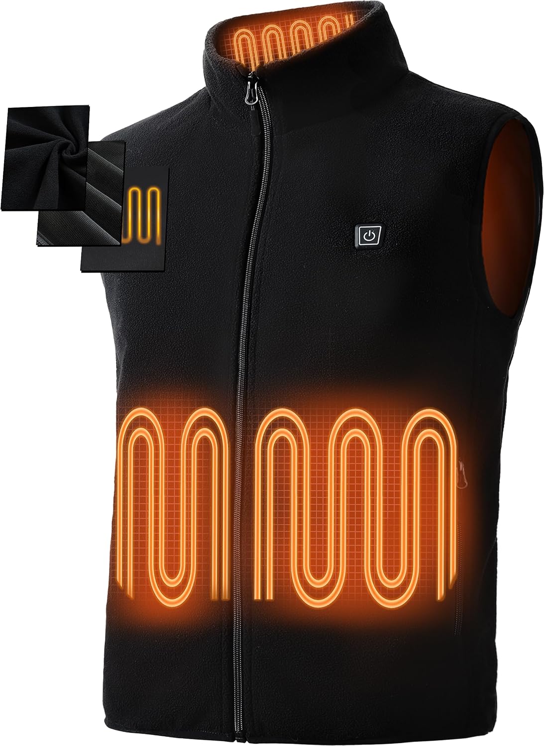 Detalle de BURNGOGO Heated Vest in Rock Fleece