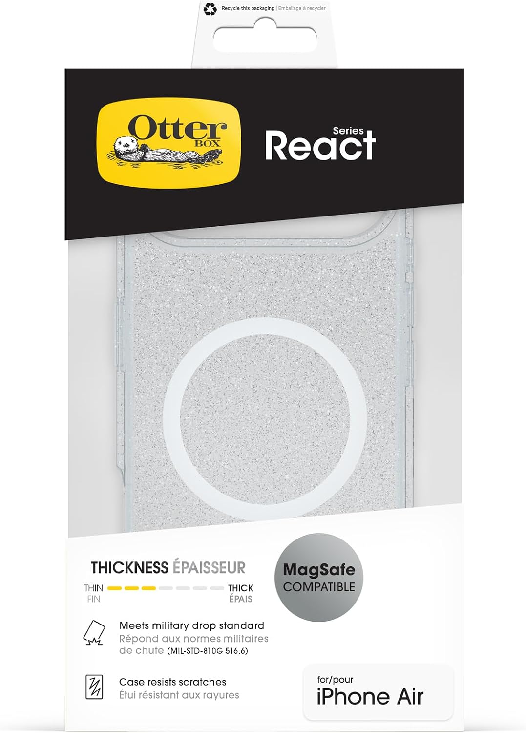 Detalle de OtterBox React Series MagSafe pour iPhone Air – coque ultrafine avec protection MIL-STD-810G et écoresponsable