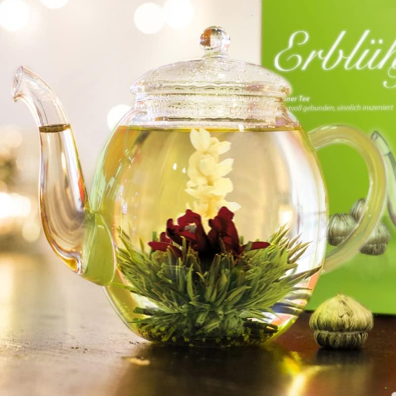 Detalle 2 de Creano ErblühTee Set de Flores y Té Verde 💖
