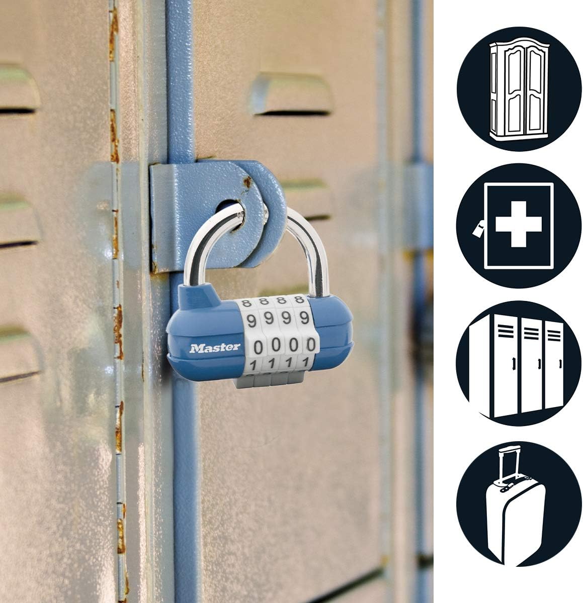 Thumbnail 1 de Master Lock 1520EURD: Lucchetto con combinazione in argento per uso interno