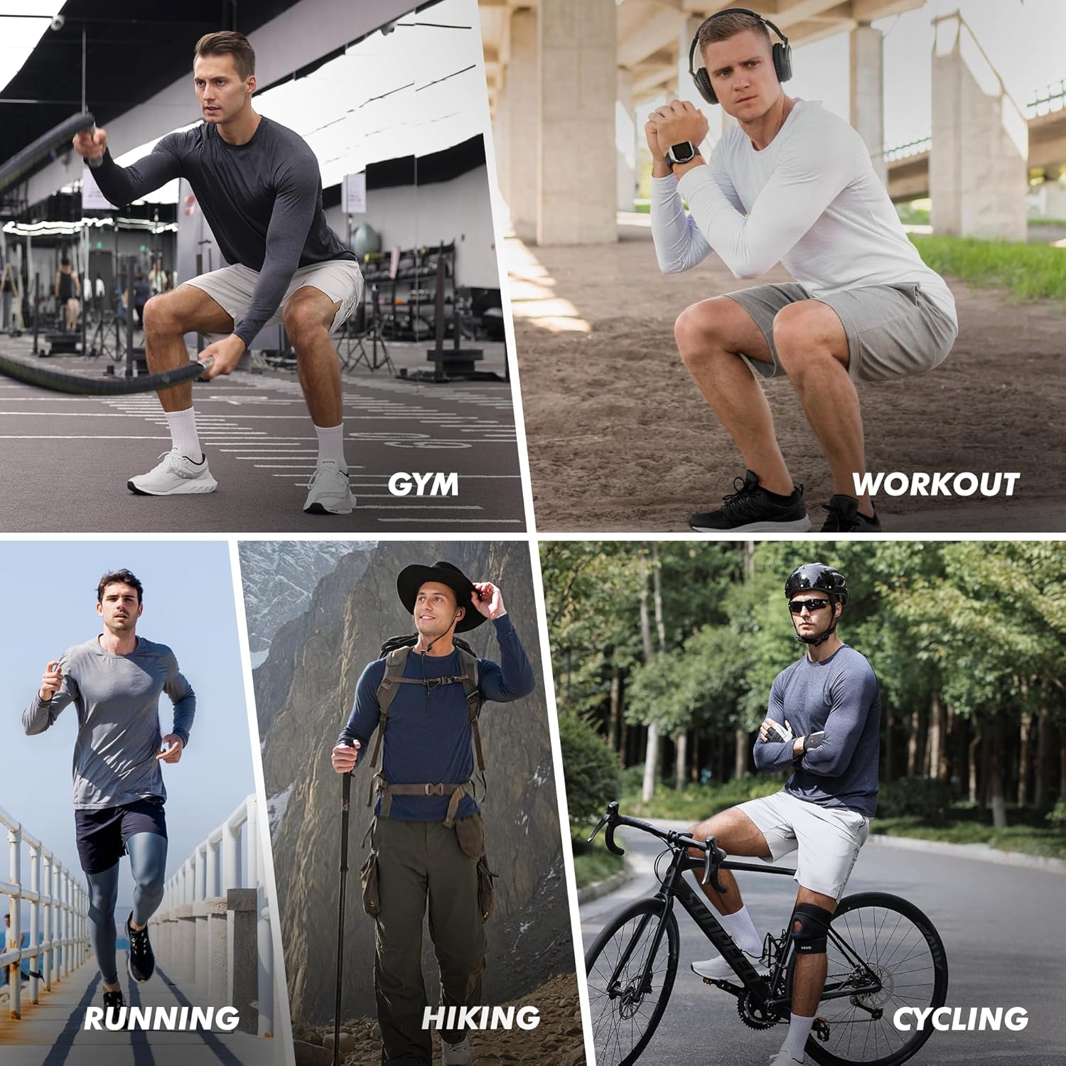 Thumbnail 1 de BOOJO 4-Pack Long Sleeve Shirts for Men (Quick Dry, UPF Sun Protection)