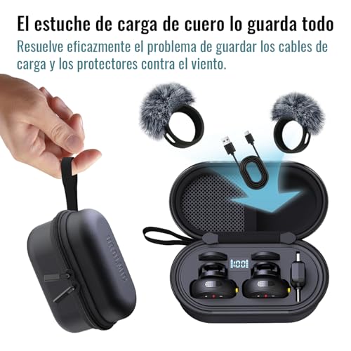 Thumbnail 1 de UROLMIC Micrófono Inalámbrico 2 en 1 para iPhone y Android | 40 h de batería, 55 m de alcance y cancelación de ruido