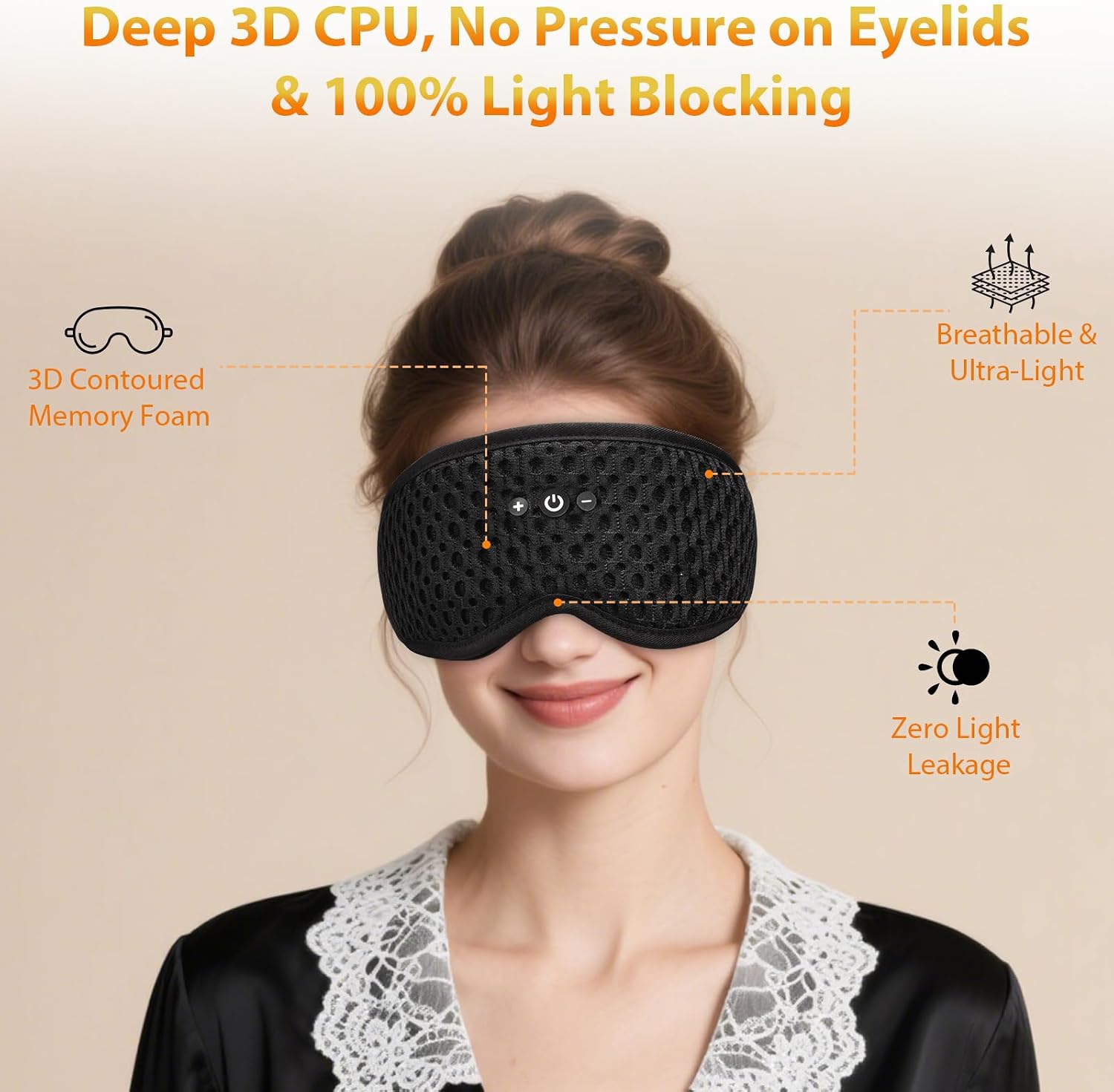 Detalle de Sleep Mask with Bluetooth Headphones, Bluetooth 5.4