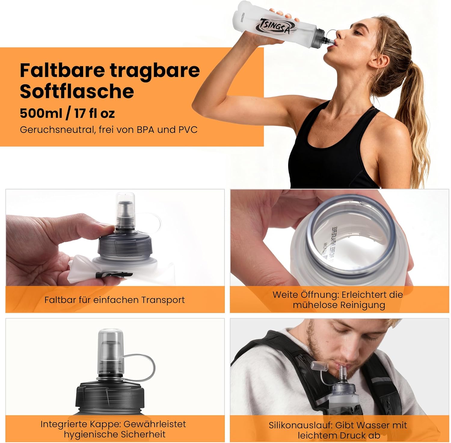 Thumbnail 4 de TSINGSA Laufweste Laufweste mit 500 ml